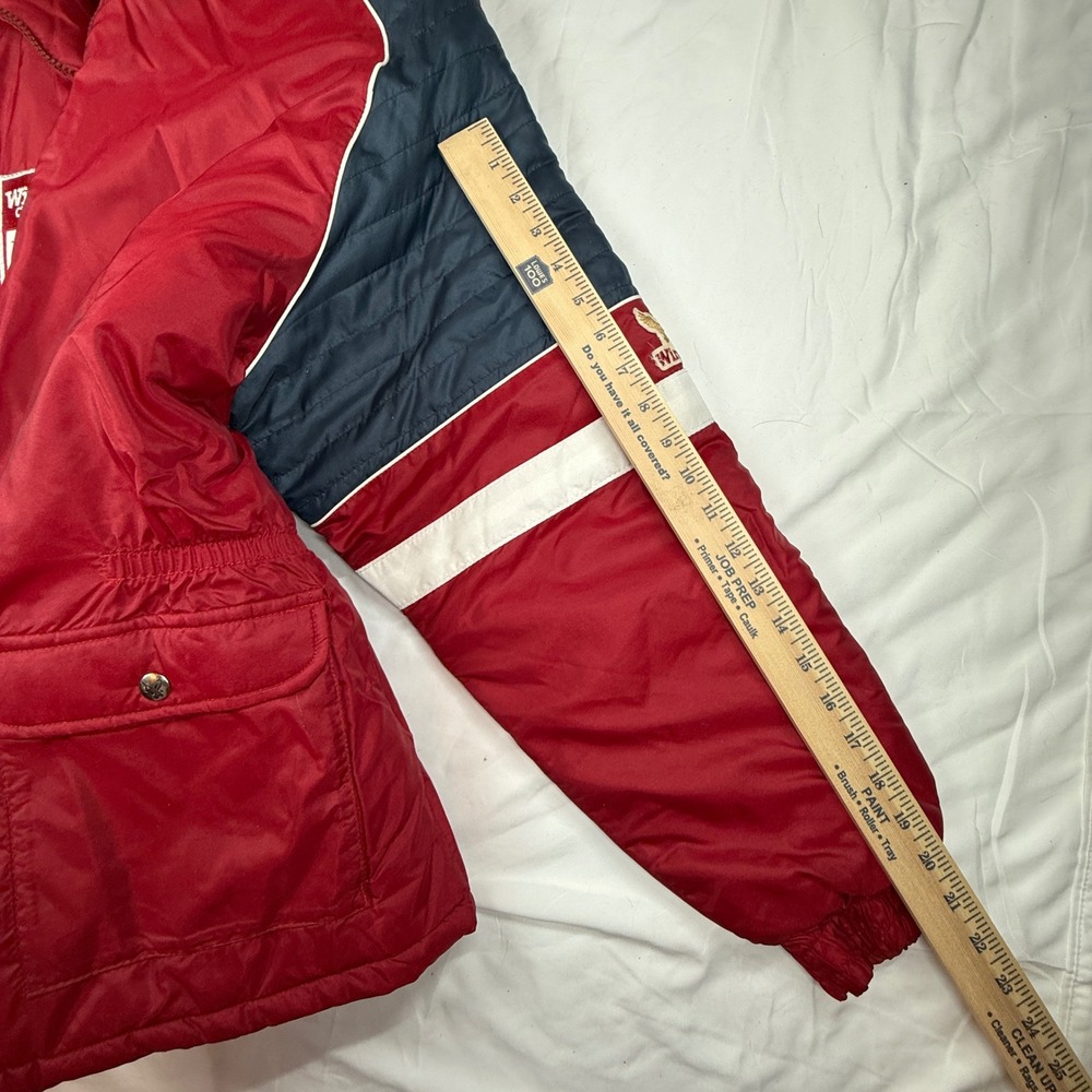 Vintage 1980s NASCAR Winston Cup Series Jacket Mens Large Red Puffer Made in USA - Picture 12 of 16